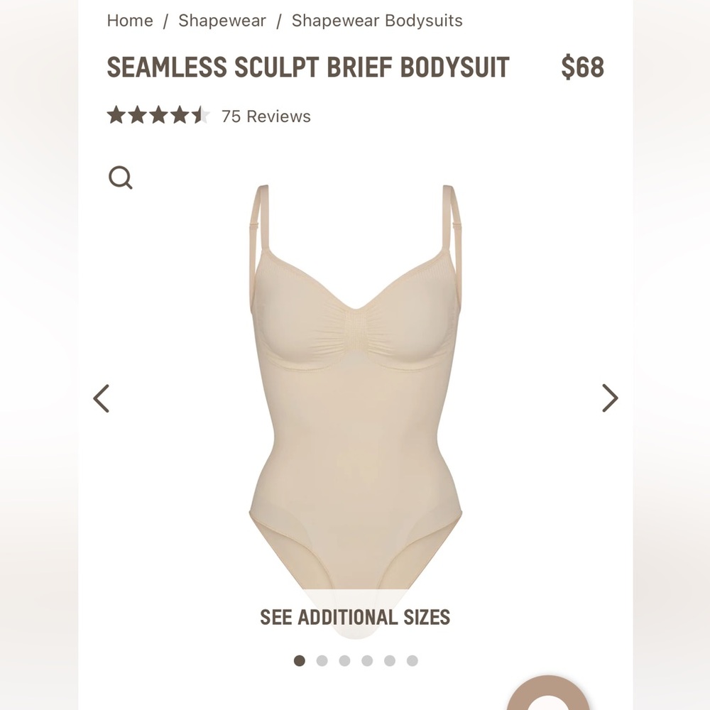 SKIMS SEAMLESS SCULPT BODYSUIT WITH SNAPS in Clay